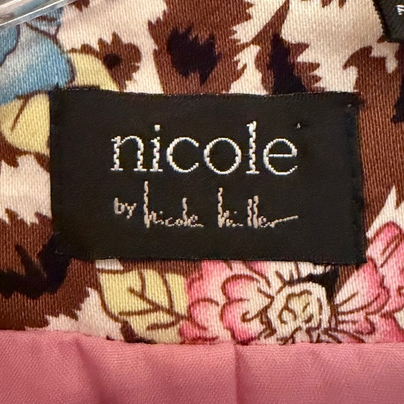 Nicole Miller Leopard Floral Jacket Womens 8 Brown Pink Career Feminine Coquette - Picture 7 of 14